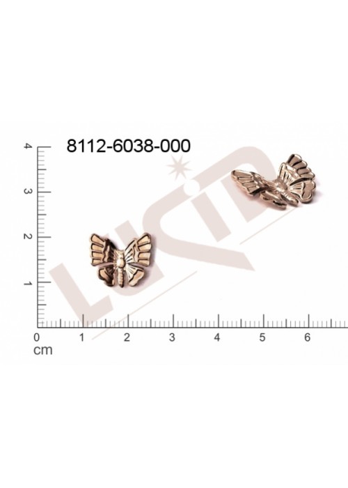 Tvarový výlisek zvířata motýli bez oček (svěšovacích dírek) 14.0x12.0mm