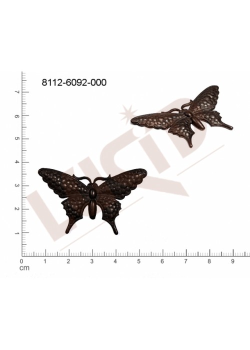 Tvarový výlisek zvířata motýli bez oček (svěšovacích dírek) 45.0x29.0mm