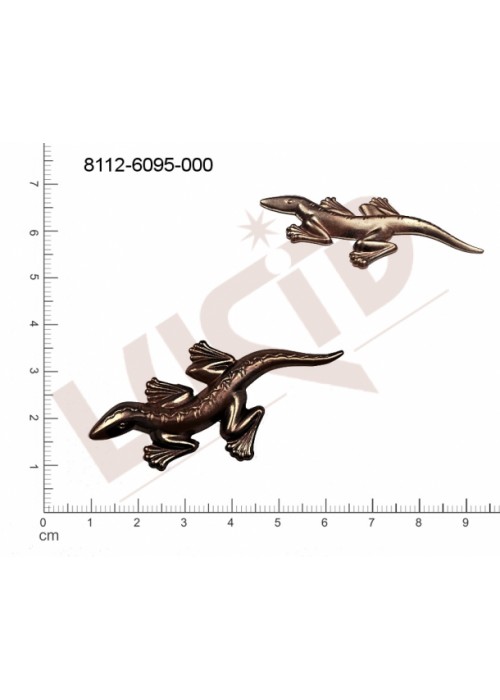 Tvarový výlisek zvířata ještěrky , hadi bez oček (svěšovacích dírek) 57.0x29.0mm