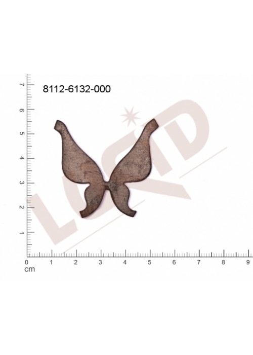 Plochý výsek zvířata motýli bez oček (svěšovacích dírek) 41.0x41.0mm