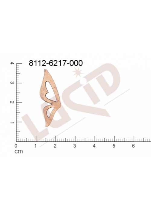 Plochý výsek zvířata motýli bez oček (svěšovacích dírek) 30.0x10.0mm