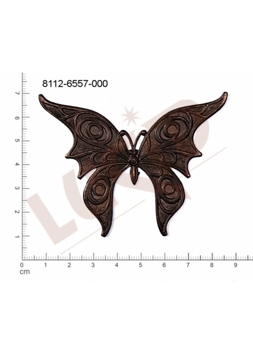 Tvarový výlisek zvířata motýli bez oček (svěšovacích dírek) 76.0x66.0mm