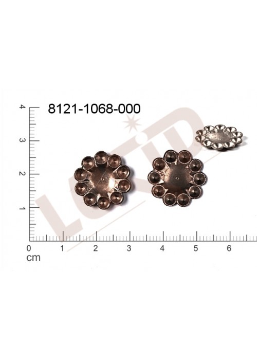 Tvarový výlisek rostlinné motivy kytky, květinové motivy bez oček (svěšovacích dírek) 18.0mm Tvarový výlisek rostlinné motivy kytky, květinové motivy bez oček (svěšovacích dírek) 18.0mm