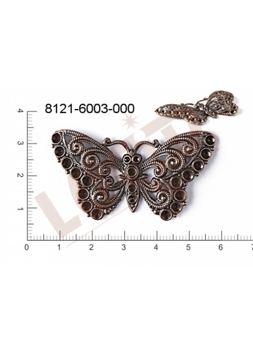 Tvarový výlisek zvířata motýli bez oček (svěšovacích dírek) 50.0x28.0mm
