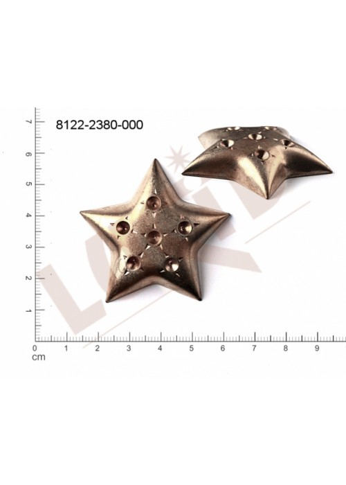 Tvarový výlisek hvězda bez oček (svěšovacích dírek) 48.0x40.0mm