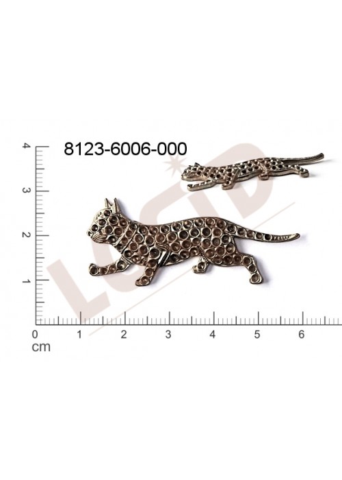 Tvarový výlisek zvířata kočka bez oček (svěšovacích dírek) 47.0x 18.0mm