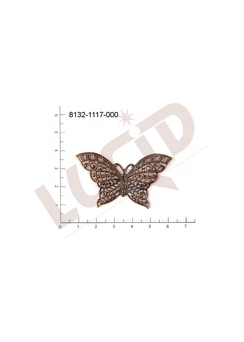 Filigrán, tvarový výlisek, zvířata, motýl, 55x30mm, prořezávaný, tvarovaný