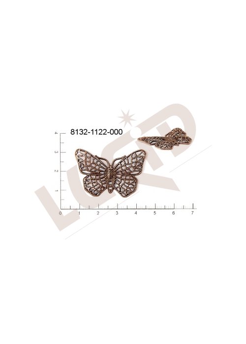 Filigrán, tvarový výlisek, zvířata, motýl, 37x20mm, prořezávaný, tvarovaný