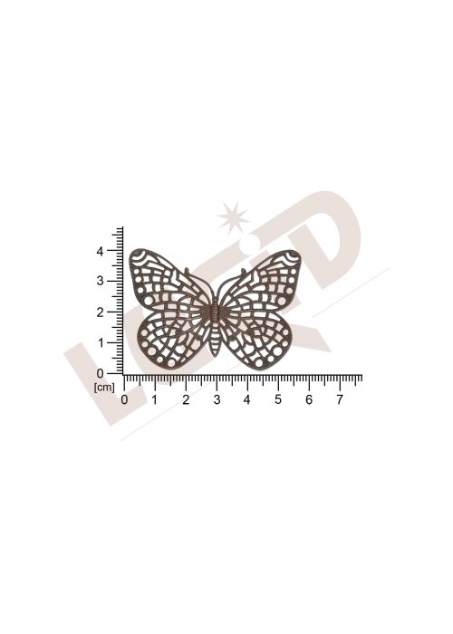 Filigrán, tvarový výlisek, zvířata, motýl, bez oček  56.0x40.0mm