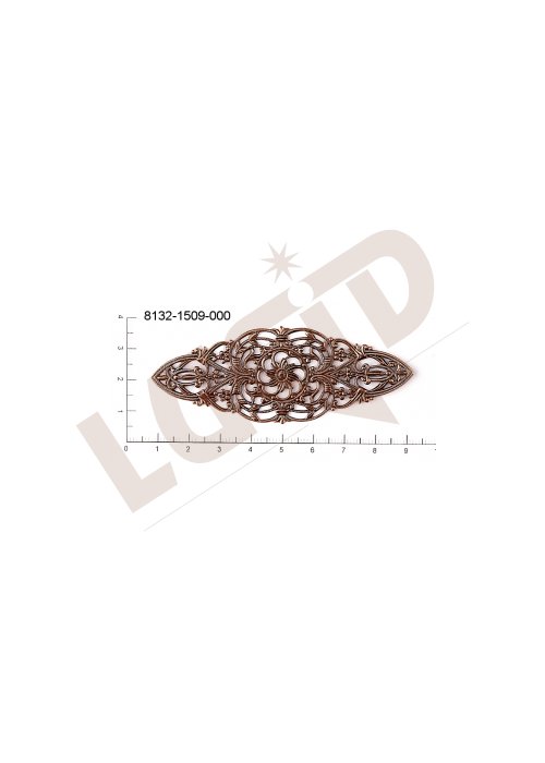 Filigrán, tvarový výlisek, ovál, bez oček 84.0x30.0mm Filigrán, tvarový výlisek, ovál, bez oček 84.0x30.0mm