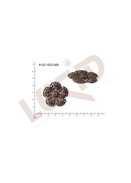 Filigrán, tvarový výlisek, rostlinné motivy kytky, bez oček (svěšovacích) 35.0mm