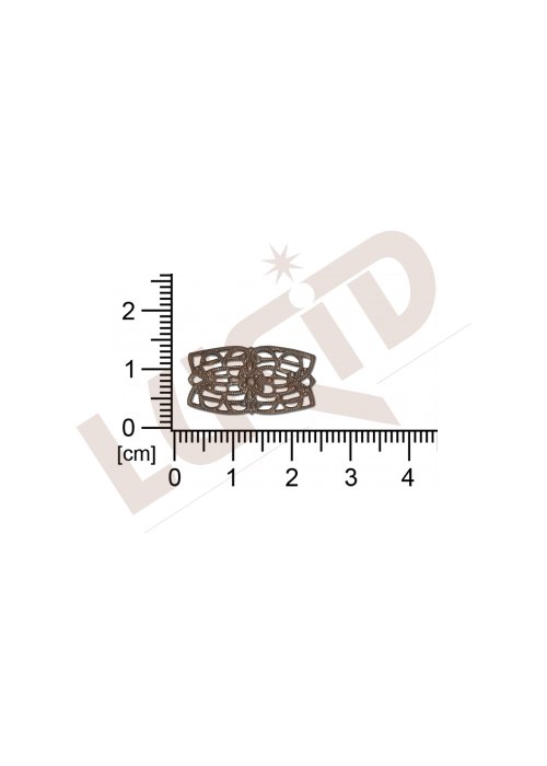 Filigrán, tvarový výlisek, čtyřúhelník bez oček  22.0x12.0mm