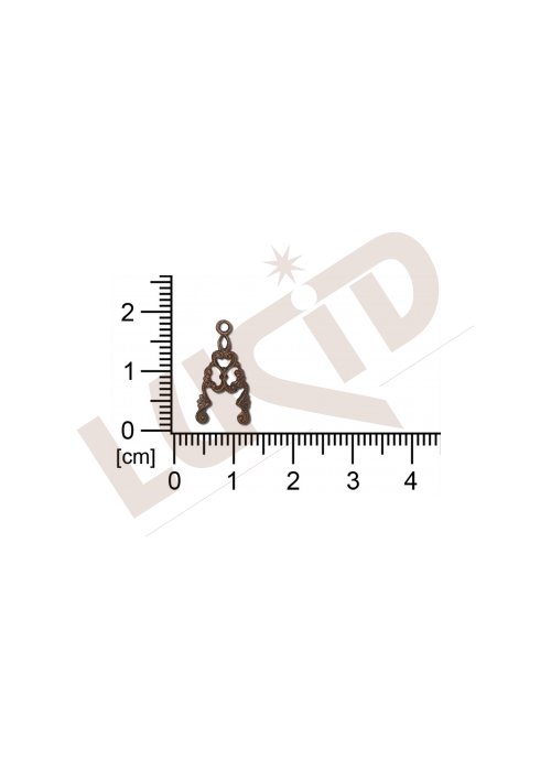 Filigrán, tvarový výlisek, ostatní s 1 očkem  prořezávaný 18.0x9.0mm