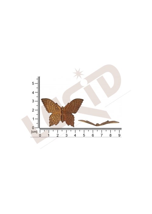 Filigrán, tvarový výlisek, zvířata, motýl, 32x44mm, tvarovaný, neprořezávaný