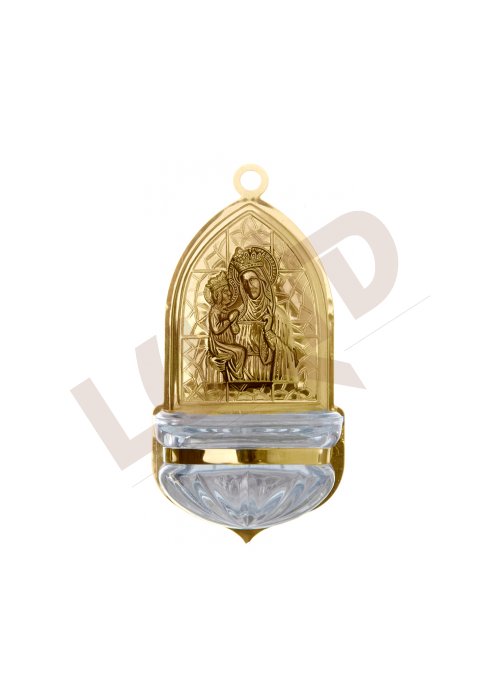 Kropenka Románská, mosazná, ražený motiv Svatá Anna, s kelímkem