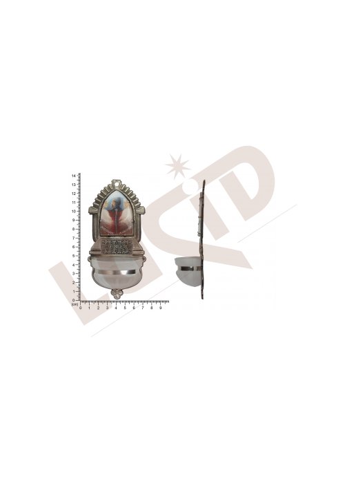 Kropenka Klasicismus s vloženým štítkem -JHS, mosazná, obrázek, kelímek pískovaný